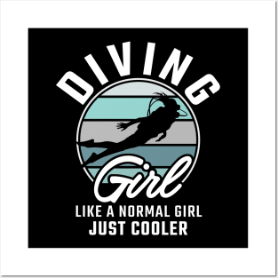 Diving Girl Posters and Art